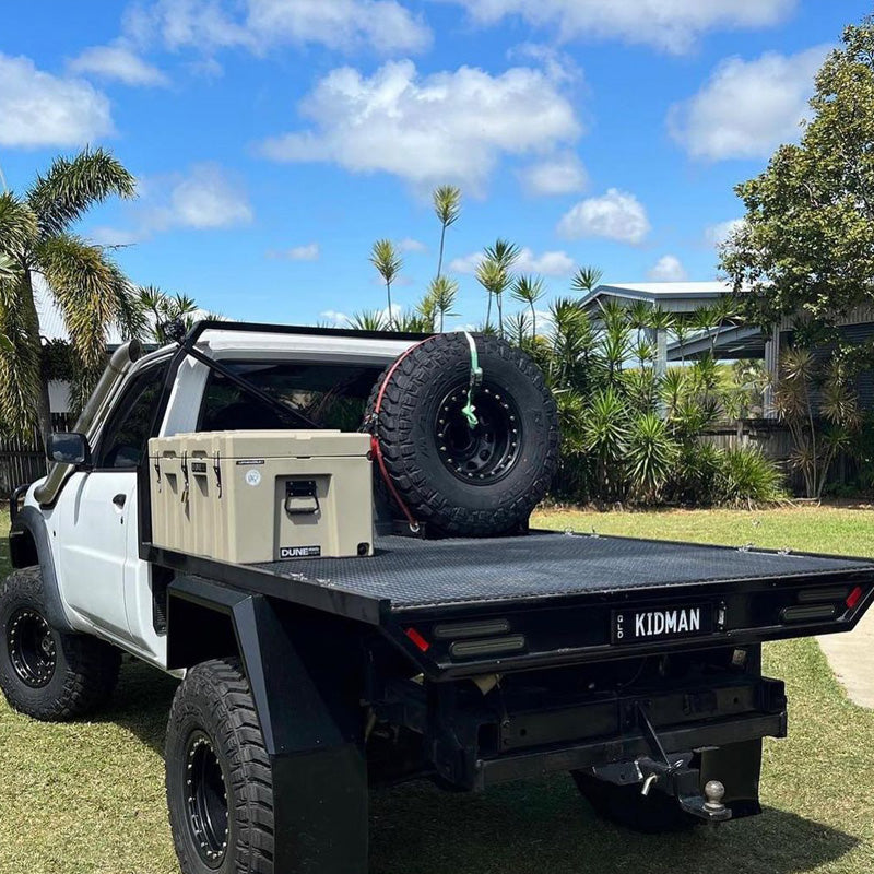 Floor Mounted Spare Wheel Holder - Black