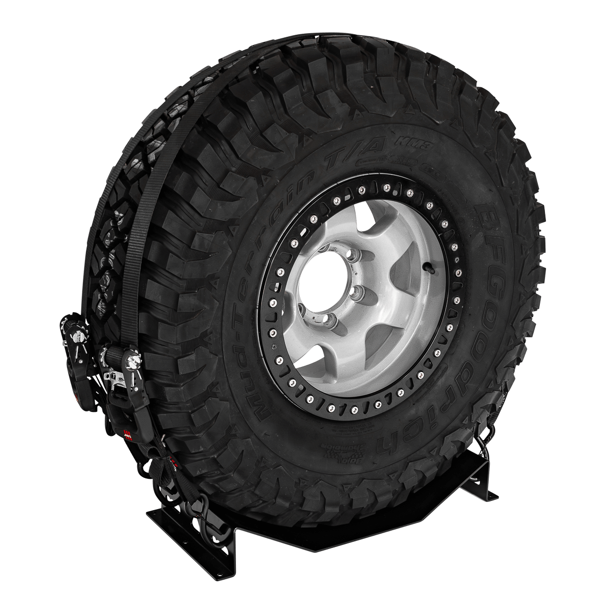 Floor Mounted Spare Wheel Holder - Black