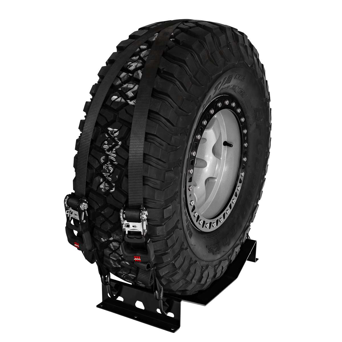 Floor Mounted Spare Wheel Holder - Black