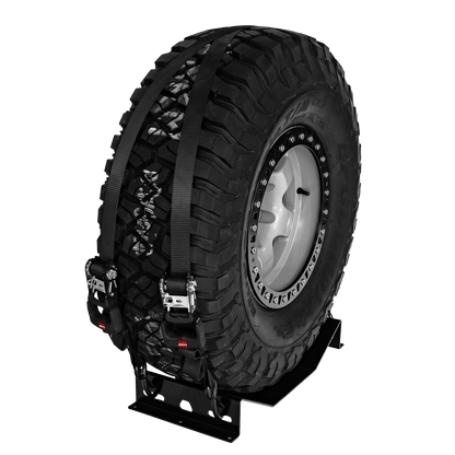 Lockable Floor Mounted Spare Wheel Holder-Black
